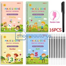 16PCS Grooved Magic Practice Copybook Set Boys Girls Handwriting Book Practice picture