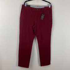 Bonobos Slim Fit Chino Pants Size 34x30 Tawny Port Red Stretch Washed picture