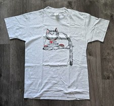 VTG 1992 Painted Lady My Cattitude Cat T Shirt Gray USA Single Stitch Large picture
