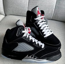 Nike Air Jordan 5 Retro OG Black Metallic Size 11 Men’s Sneakers Black Silver picture
