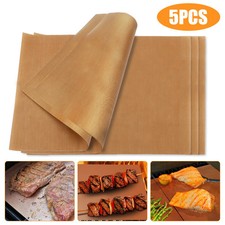 5Pcs BBQ Copper Grill Mats Outdoor Barbecue Cooking Baking Non Stick Reusable picture