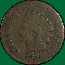 1876 Indian Head Cent Good G Coin, Scratch #49166 picture