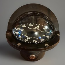 E.S. Ritchie & Sons Marine Compass 4.5 Inch Vintage Light Works No Mount picture
