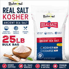 Redmond Real Salt Kosher Sea Salt 25 lb Bulk Bag Unrefined Natural Mineral Salt picture