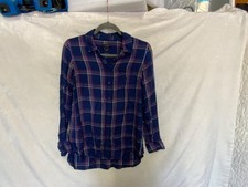 Talbots Womens Plaid Button Down Navy pink/white/yellow/blue Small picture