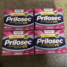 Prilosec Wildberry 42ct Omeprazole Tablets 20mg 4 Box OTC Heartburn Relief 1/27+ picture
