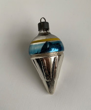 HTF Vintage PREMIER Pre WWII Ice Cream Cone Shape Xmas Ornament Striped picture