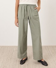 Pact Women's Monterey Poplin Wide Leg Pant Large Shadow Green Comfortable Pants picture