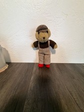 Vintage Raebhat Original Harris Tweed Teddy Bear Dressed in Wool Outfit and Cap picture