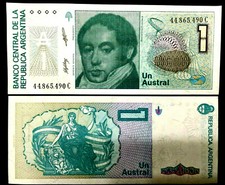 Argentina 1 Austral Banknote World Paper Money UNC Currency Bill Note picture