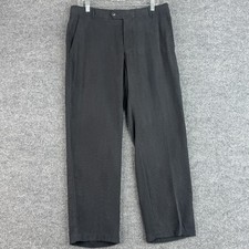 Armani Collezioni Dress Pants Mens 34 Gray Micro Houndstooth Casual Trousers picture