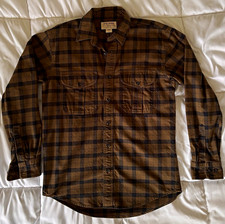 Filson Alaskan Guide Heavyweight Flannel Shirt Brown Mahogany Plaid - Small picture
