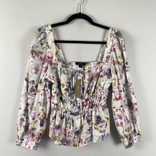 J. Crew x Flora Obscura Cinched Waist Floral Top in Kaleidoscope Floral 4 picture