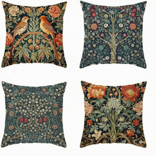 William Morris Floral Throw Pillow Covers 18X18 Inch Set of 4 picture