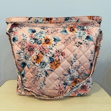 Vera Bradley Oversized Hobo Shoulder Bag Peach Blossom Bouquet picture