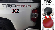 2x TRD [GLOSS BLACK] Pro [RED] Bedside Raised Plastic Letters Insert 2014-2021 picture