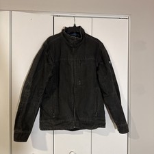 KÜHL Burr Men's Large Jacket Vintage Patina Dye Charcoal Gray Canvas Lined Coat picture