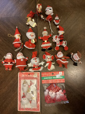 Santa figurines vtg lot plastic felt & polystyrene  picture
