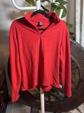Vintage Gap Fleece Pullover Jacket Women’s L Red 90s Quarter Zip Mock Neck Large picture