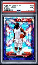 James Harden 2024-25 Topps Chrome Sapphire Purple 06/10 PSA 9 Clippers picture