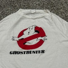 Vintage 80s Ghostbusters Movie Promo Baby Tee Shirt Size S Single Stitch Logo picture