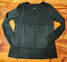 J. Jill Black Rayon Knit Tunic Top Women’s M Relaxed Fit Keyhole Neck picture