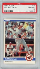Graded 1984 Fleer Cal Ripken Jr. #17 Baseball Card PSA 10 Gem Mint picture