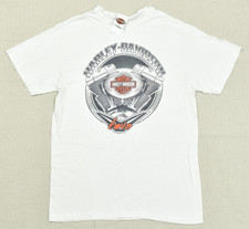 Vintage Harley-Davidson Fargo ND V-Twin Engine Graphic T-Shirt Mens Size M White picture