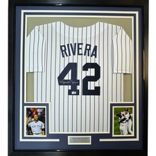 Framed Autographed/Signed Mariano Rivera 35x39 New York Jersey BAS COA Holo picture