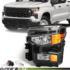 For Chevy Silverado 1500 2022-2026 Black Halogen Headlight Assembly Left Driver picture