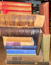 Vintage Antique Book Lot 13v Mark Twain 1902 History Leather Restoration Craft picture
