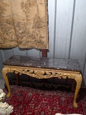 Exquisite Vintage Chippendale-Style Console Table. Marble top. picture