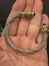 Vintage Thomas Johnson II Signed 925 Cable Classics Open Cuff Bracelet, 45.70 Gr picture