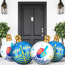 4 Pcs 24 Inch Large Hanukkah Inflatable PVC Ball Ornaments Decor picture