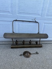 Vtg Pool Hall Billiards Table 4 Bulb Brass Light Lamp Fixture Pub Bar Kitchen picture
