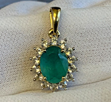 10K Yellow Gold Pendant 1.44g Fine Jewelry Grandidierite Look Charm *READ* picture