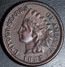 1885 INDIAN HEAD CENT - With FULL LIBERTY - EF XF Details picture