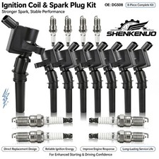 8PCS paquete de bobina de encendido y bujía de iridio for Ford F150 4.6L 5.4L picture