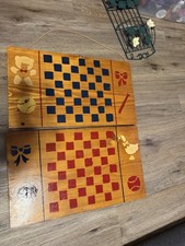 Vintage Hand Painted Wooden Checkerboard Game Board Wall Decor Art picture