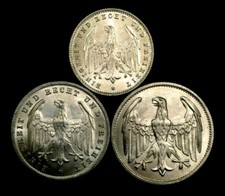 Rare 1920's Germany Weimar Republic Coin Set 3, 200, & 500 Mark Collectible Set picture