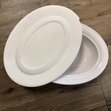VTG Corning Ware Casual Elegance White Flora Oval Casserole Dish L-32- 2.25 Qt picture