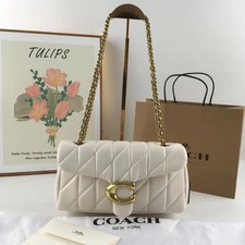NWT COACH Tabby Shoulder Bag 26 Quilted CP150 White/Gold Leather New Outlet Fast picture