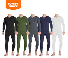 Mens Winter Ultra-Soft Fleece Lined Thermal Top & Bottom Long John Underwear Set picture