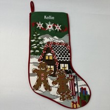 VTG L.L. Bean Needlepoint Christmas Stocking Gingerbread House 19