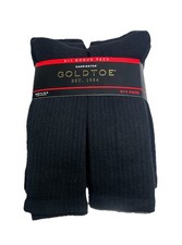 New Goldtoe Men 7 Pair Harrington Collection Reinforced Toe All Black Crew Socks picture