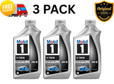 Mobil 1 V-Twin Motorcycle Oil 20W-50 Full Synthetic 1 Quart 3 Pack Set picture