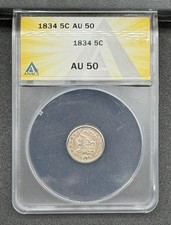 1834 Capped Bust half dime, PCGS AU  53 picture