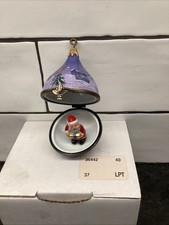 Rare SANTA INSIDE Limoges HINGED TRINKET BOX Christmas PEINT MAIN #9/500 picture