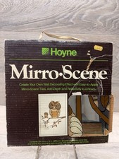 Vintage Hoyne Mirro-Scene Owl Wall Mirror Tile Set 6 Tiles 12x12 Retro 1970’s picture
