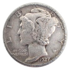 1927-P Mercury Dime F Fine 90% Silver picture